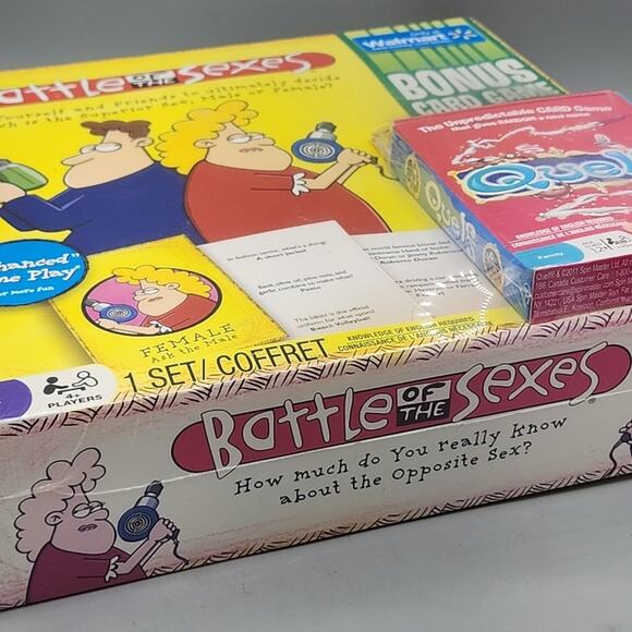 Battle of the Sexes Board Game & Quelf Unpredictable Card Game Sealed 2 Games - Picture 7 of 13